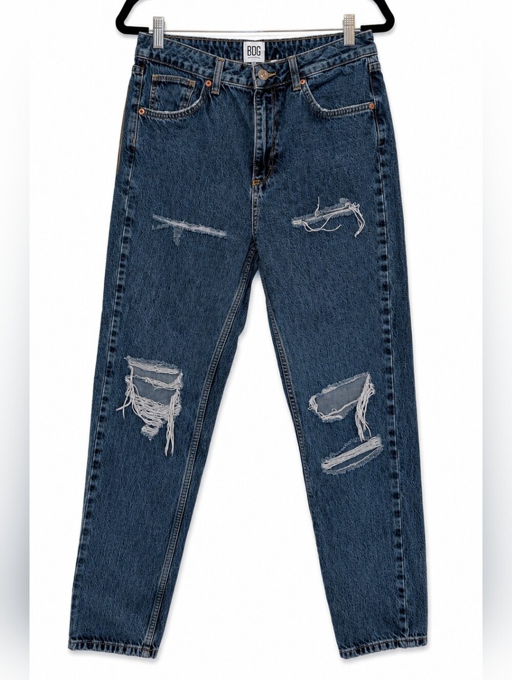 BDG Dark Blue Ripped Mom Jeans